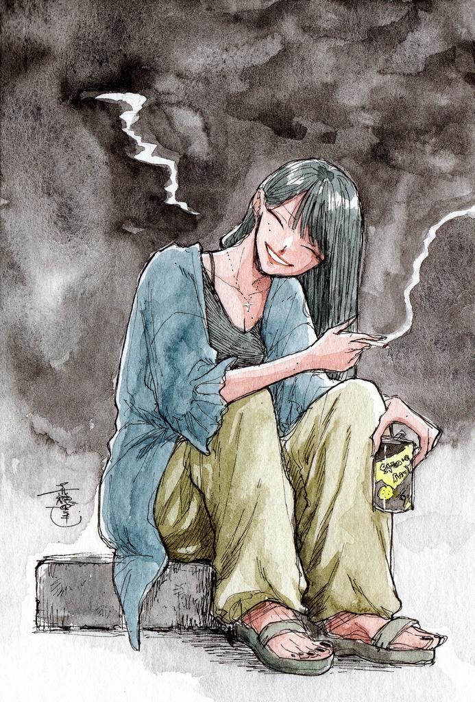 【ポストカード原画】『従姉妹のねーちゃん』