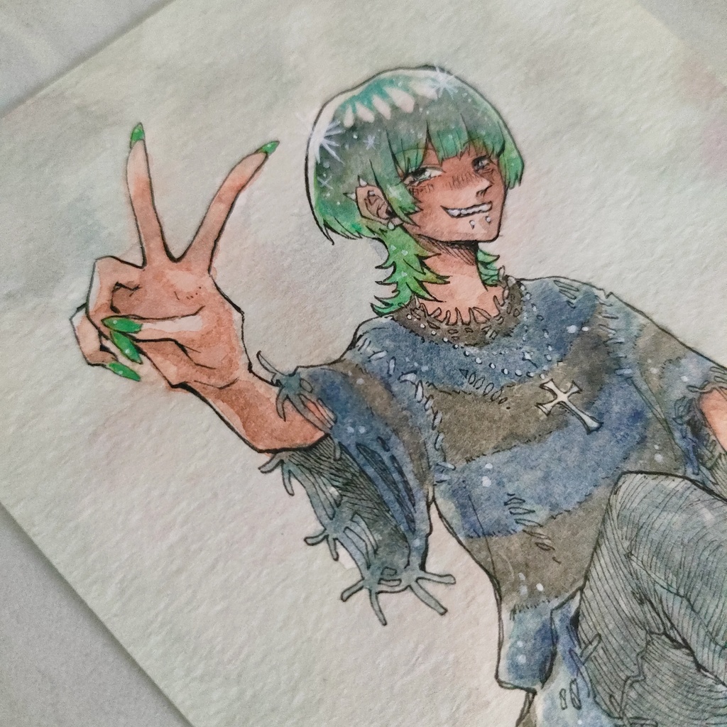 【ポストカード原画】『まー楽しけりゃいーや!』