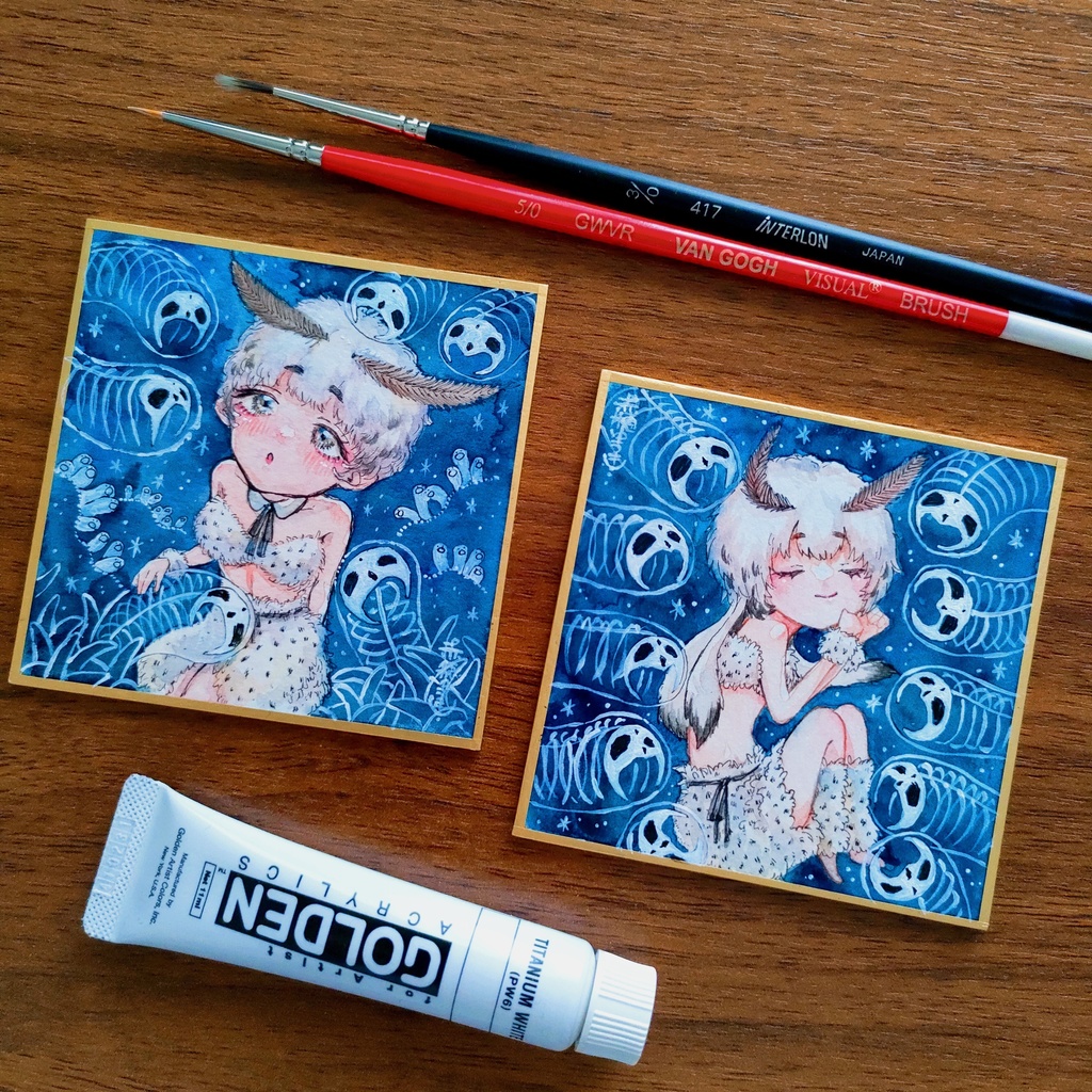 【豆色紙】『ガイコツホヤとウミウサギ-ふわみ』