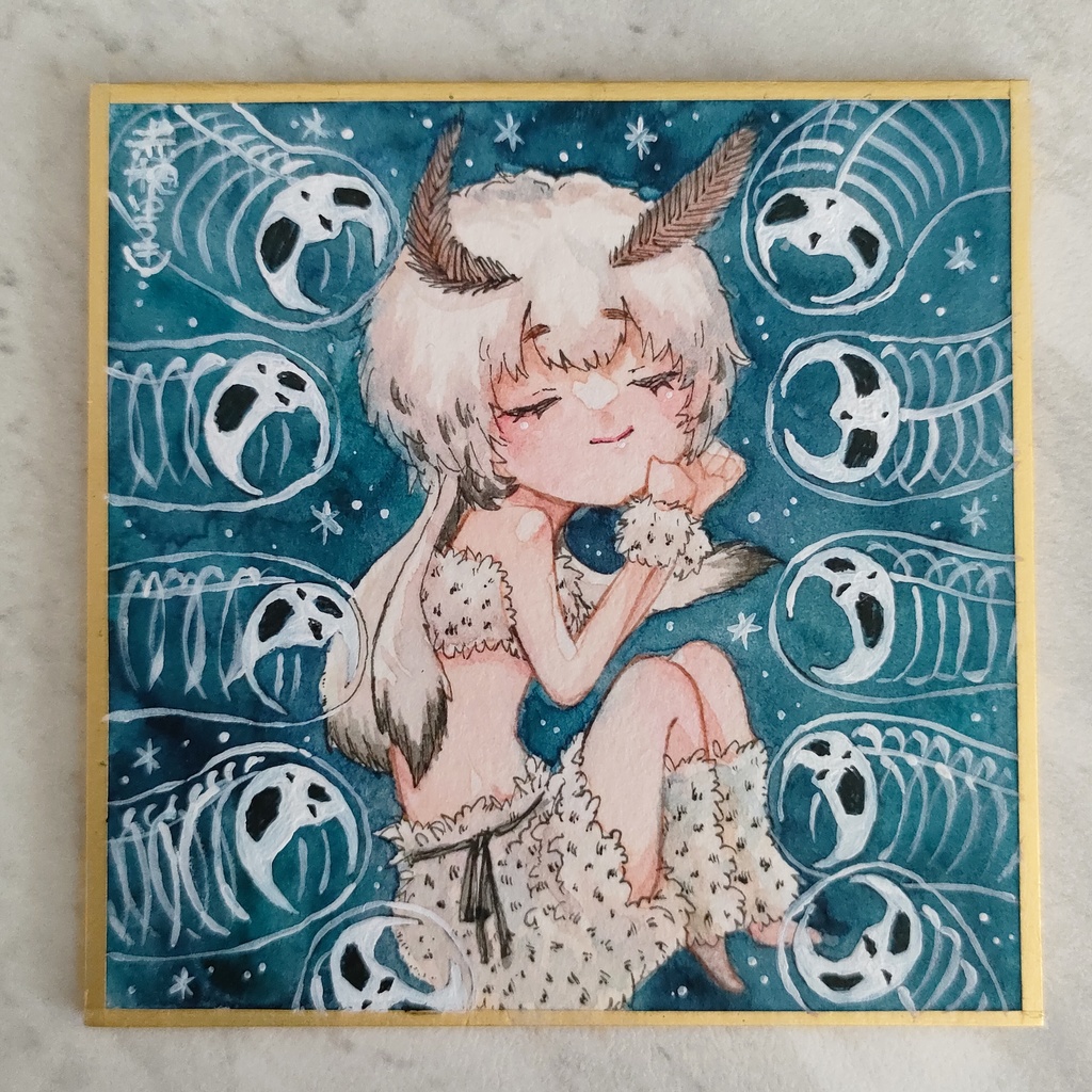 【豆色紙】『ガイコツホヤとウミウサギ-ふわみ』