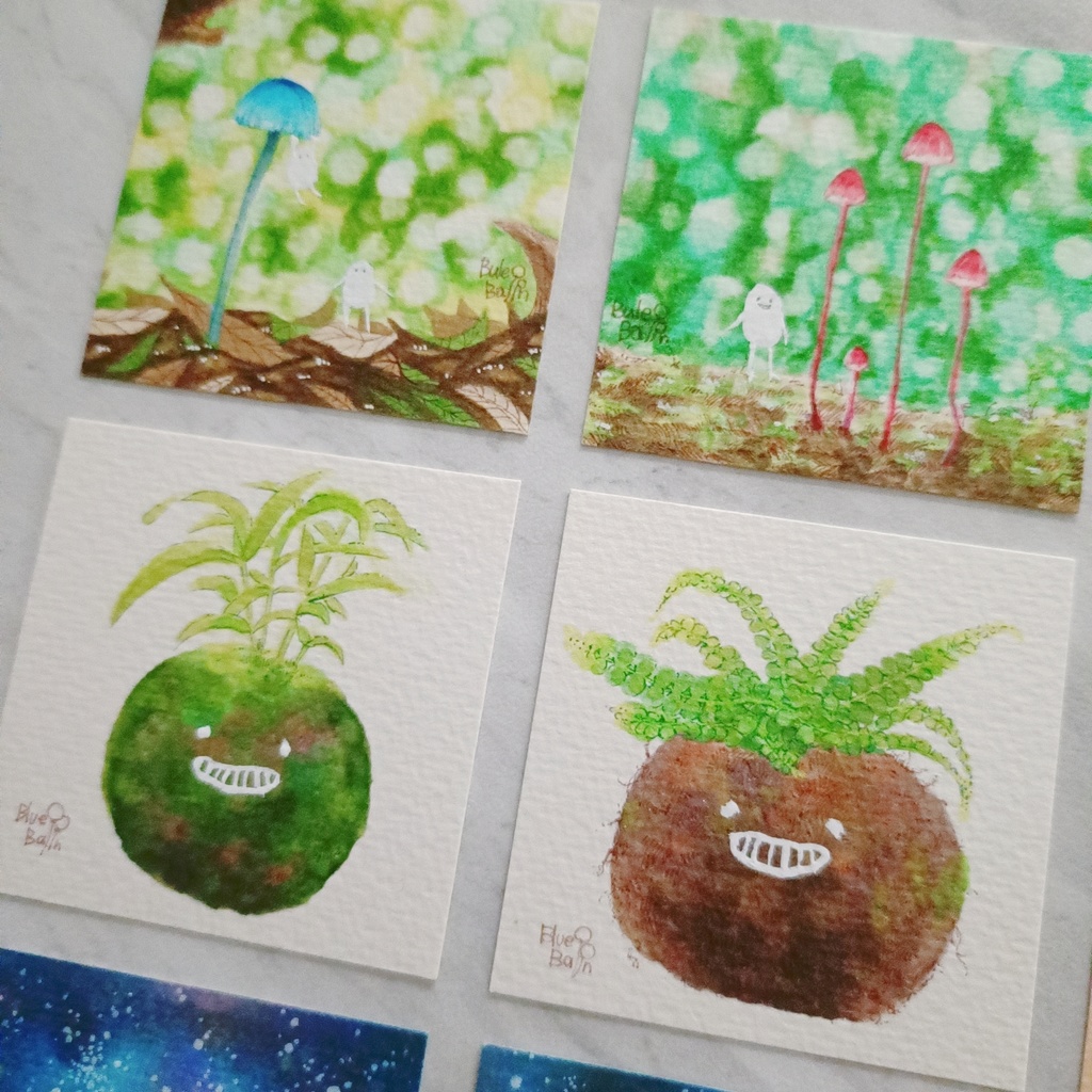 【ミニ原画】コピック白豆ズ(額縁別)