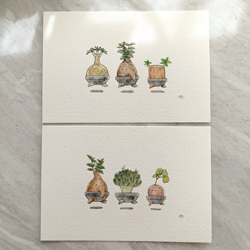 【ポストカード原画】『塊根ズA』