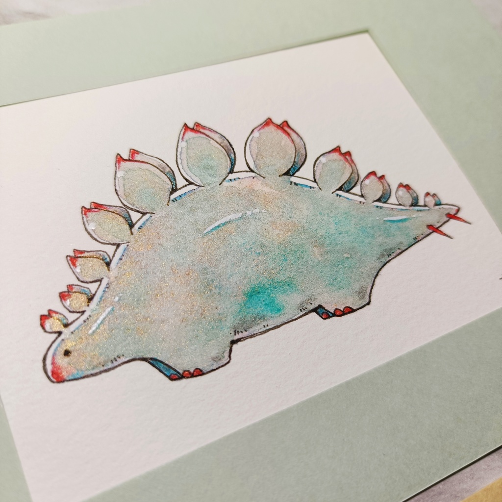 【ポストカード原画】『多肉ザウルス』