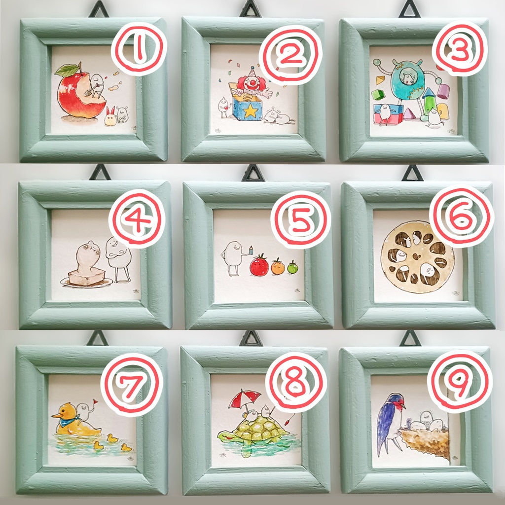 【ミニ原画】しろまめくんとなかまたち