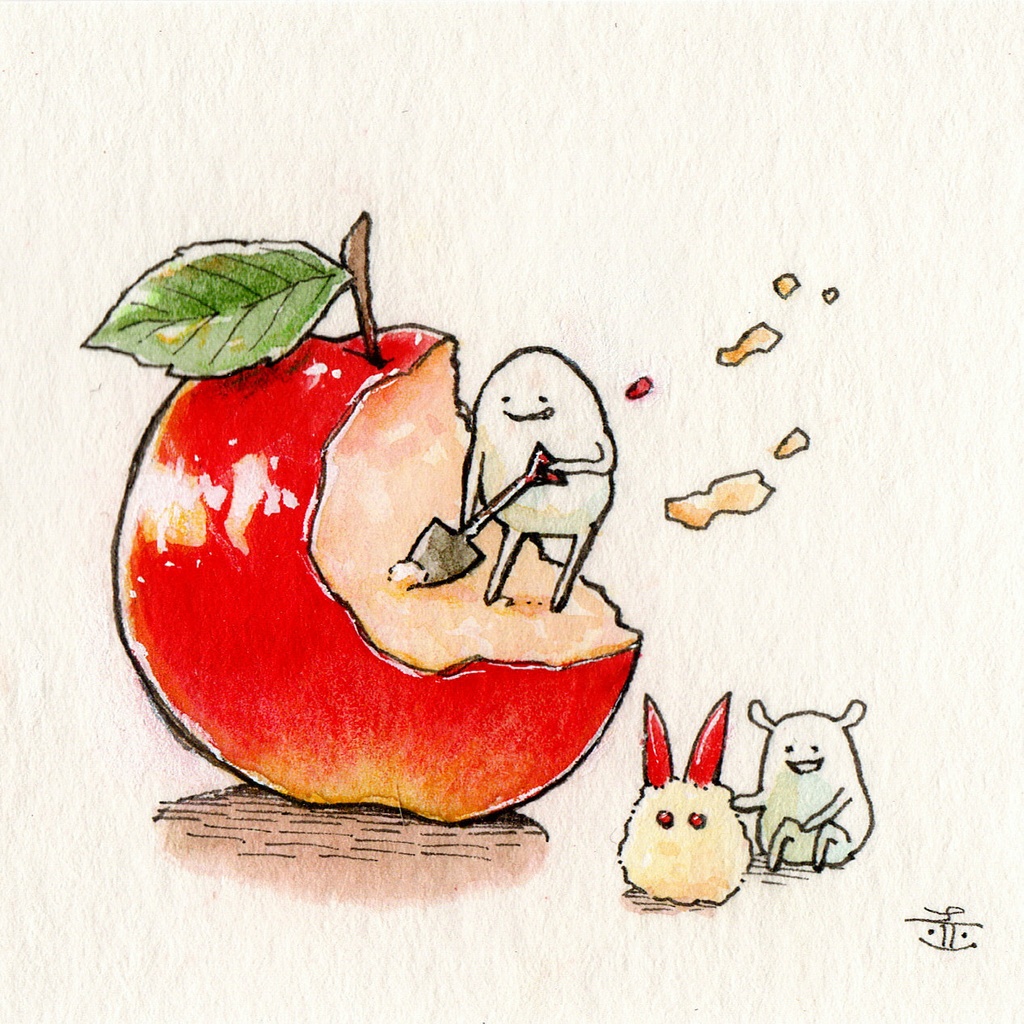 【ミニ原画】しろまめくんとなかまたち