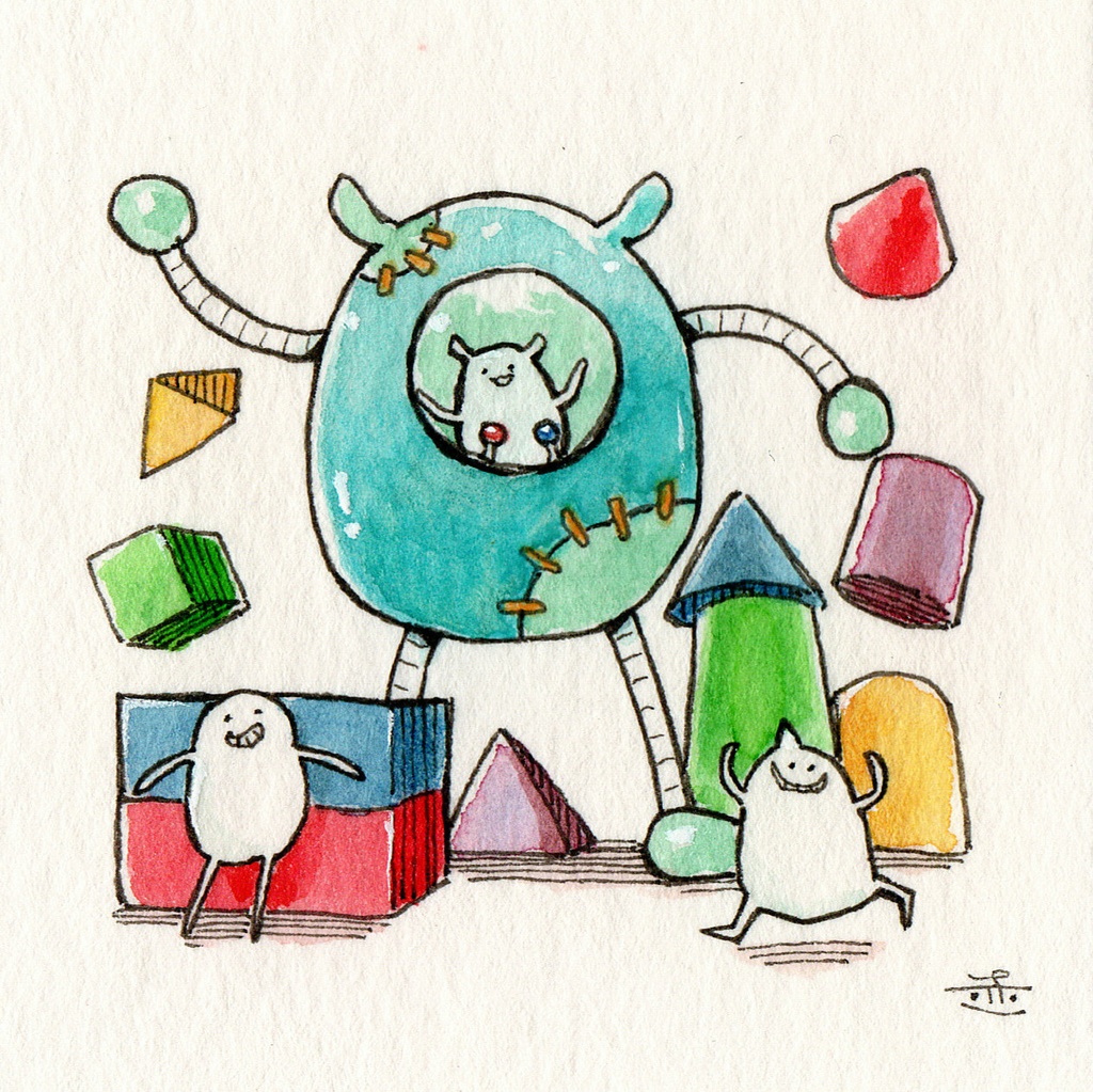 【ミニ原画】しろまめくんとなかまたち