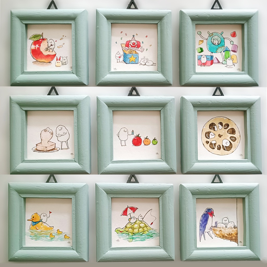 【ミニ原画】しろまめくんとなかまたち