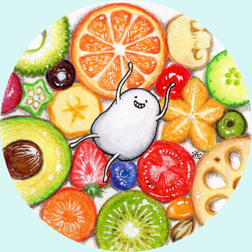 もちもちがくぶち・しろまめくん/フルーツ&ベジタブル