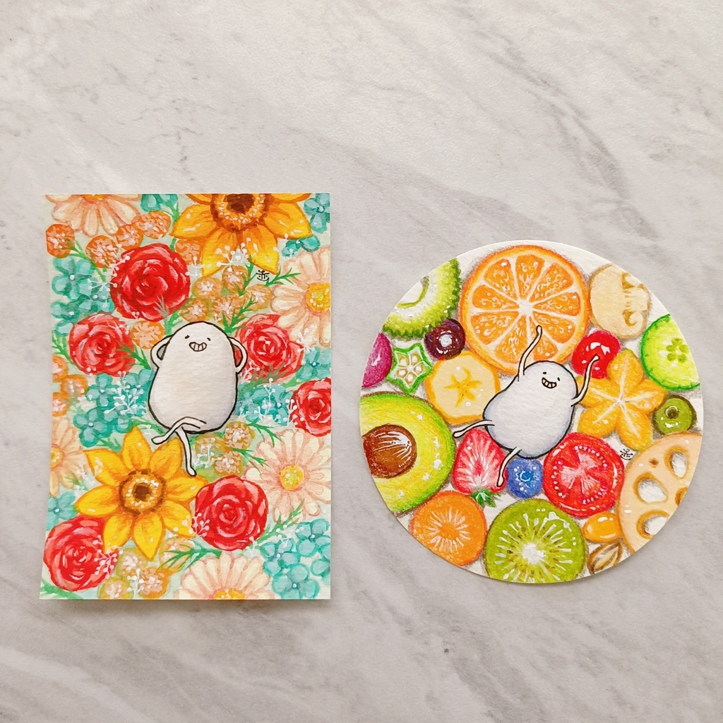 もちもちがくぶち・しろまめくん/フラワーボックス