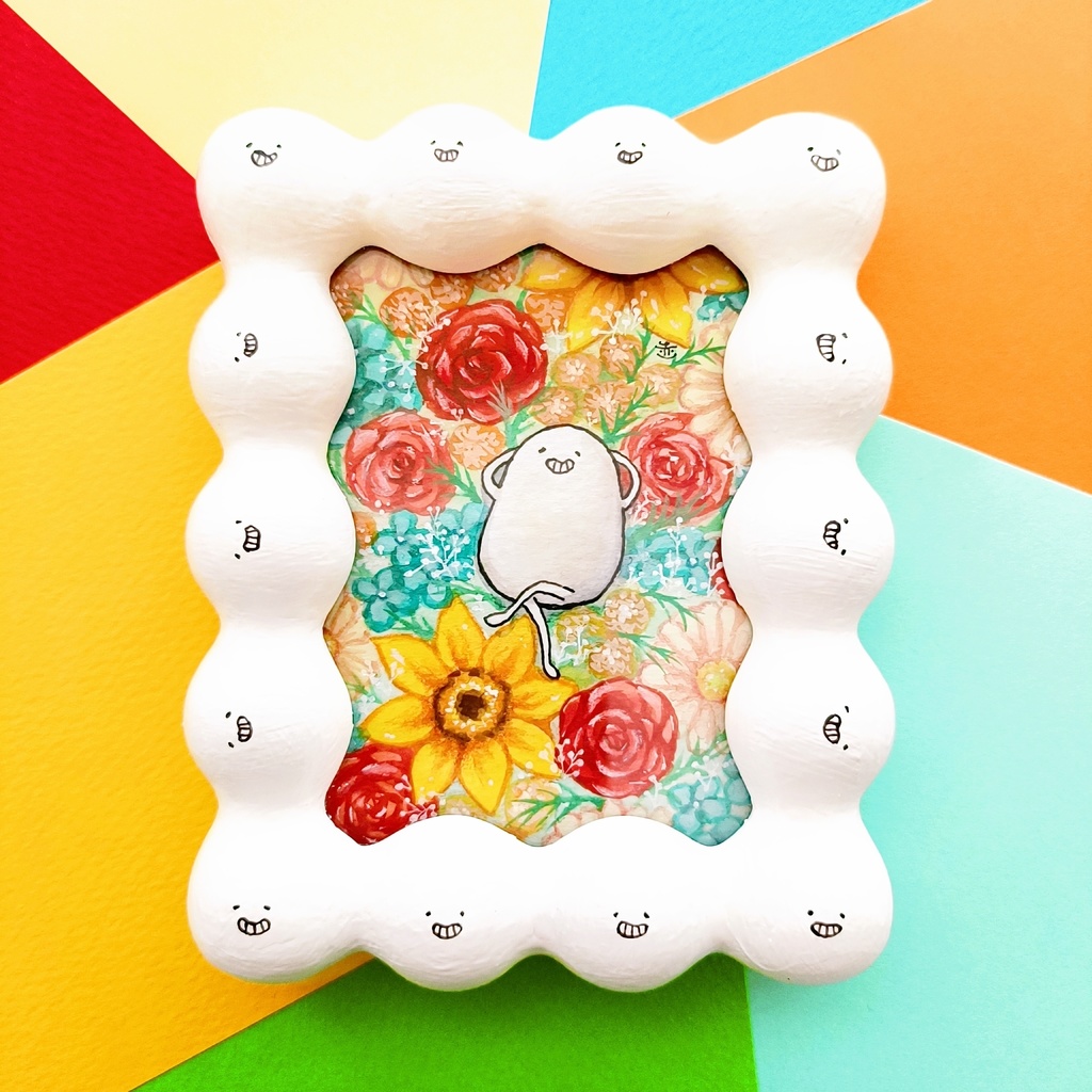 もちもちがくぶち・しろまめくん/フラワーボックス