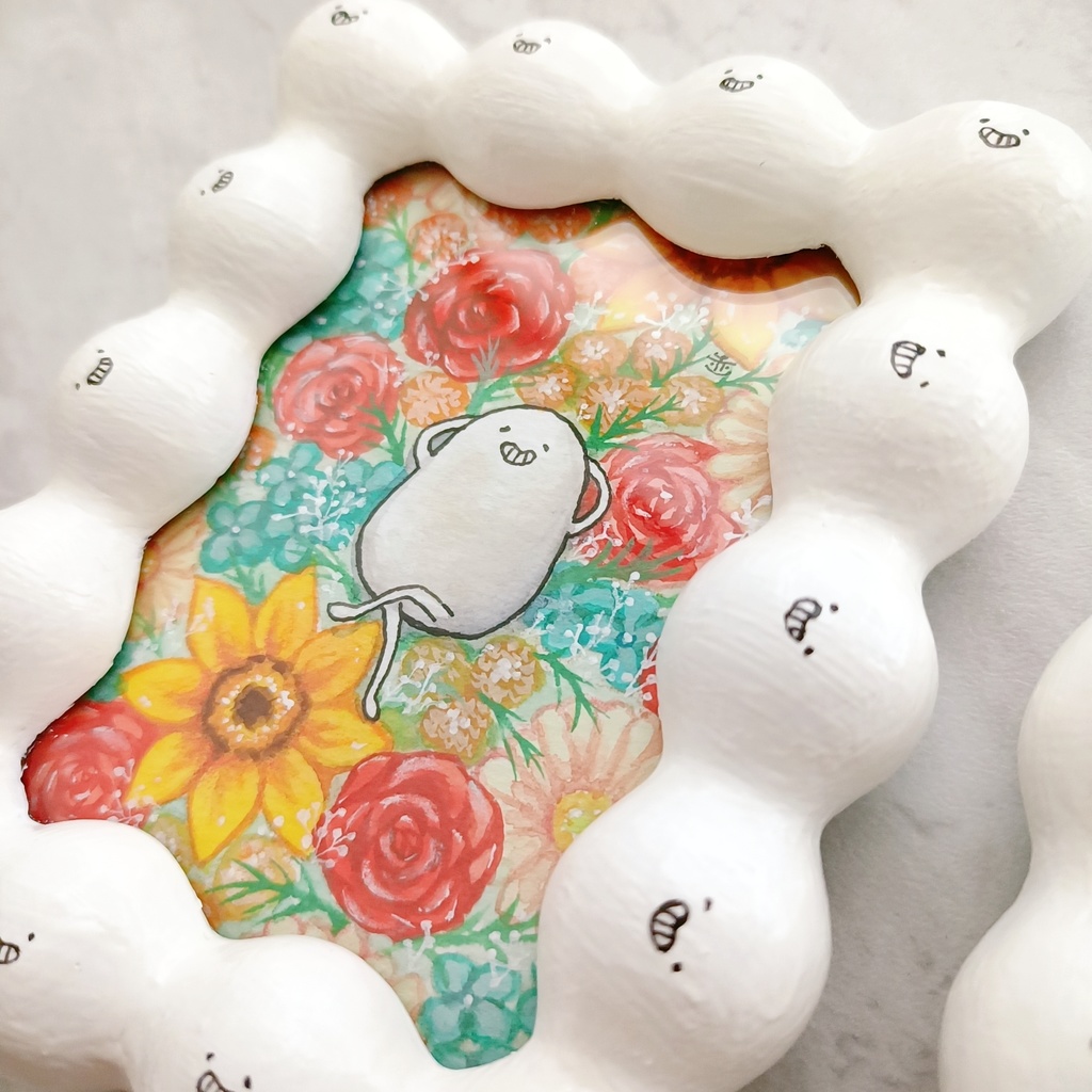 もちもちがくぶち・しろまめくん/フラワーボックス