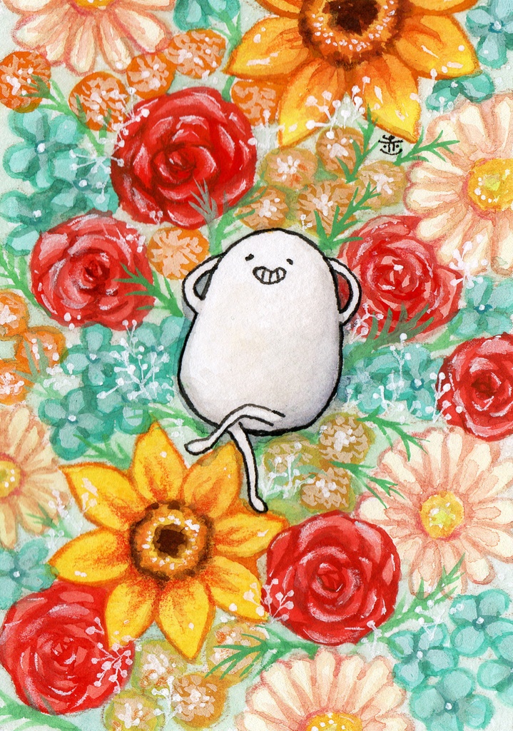 もちもちがくぶち・しろまめくん/フラワーボックス