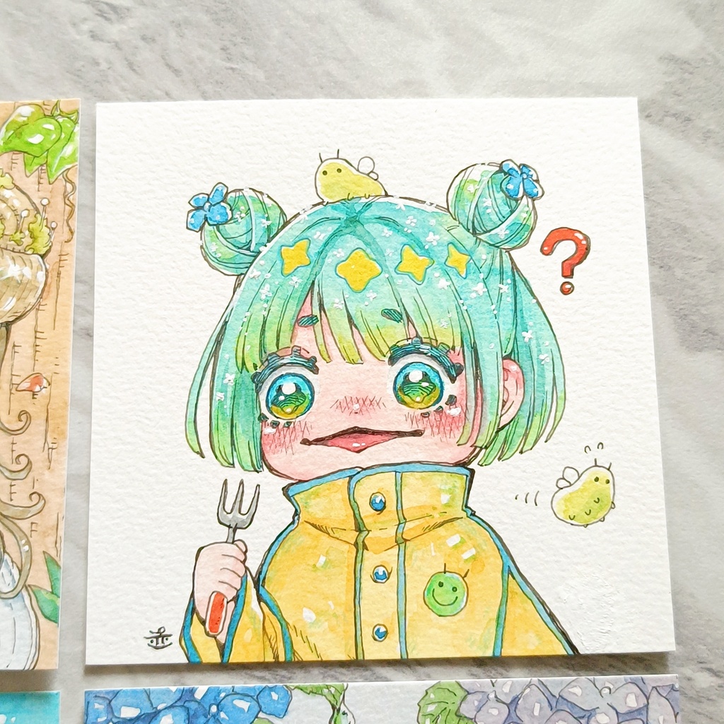 【額装原画】しっとりフレンズと梅雨さんぽ シリーズ