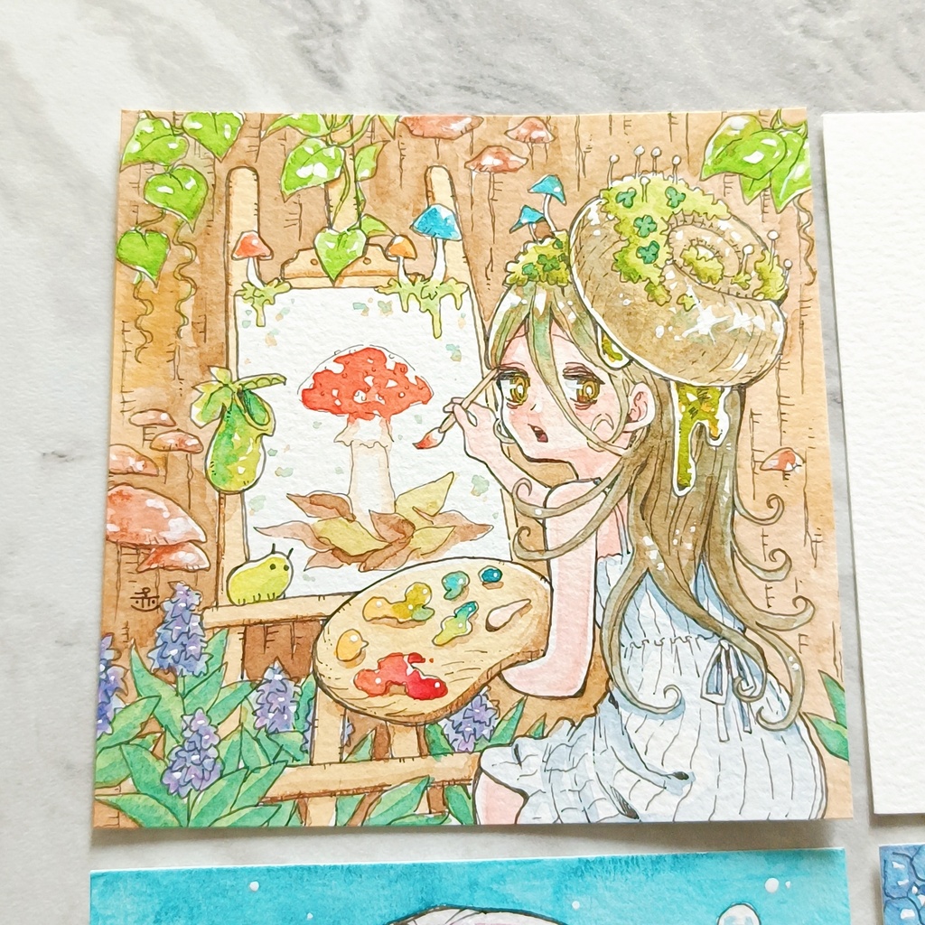 【額装原画】しっとりフレンズと梅雨さんぽ シリーズ