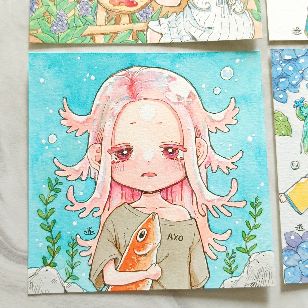 【額装原画】しっとりフレンズと梅雨さんぽ シリーズ