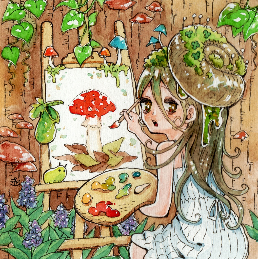 【額装原画】しっとりフレンズと梅雨さんぽ シリーズ