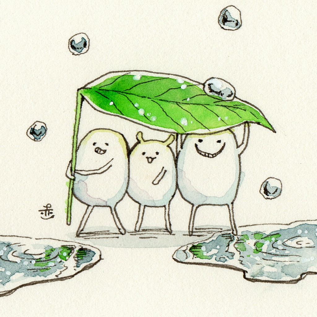 【ミニ原画】しろまめくんとおともだち