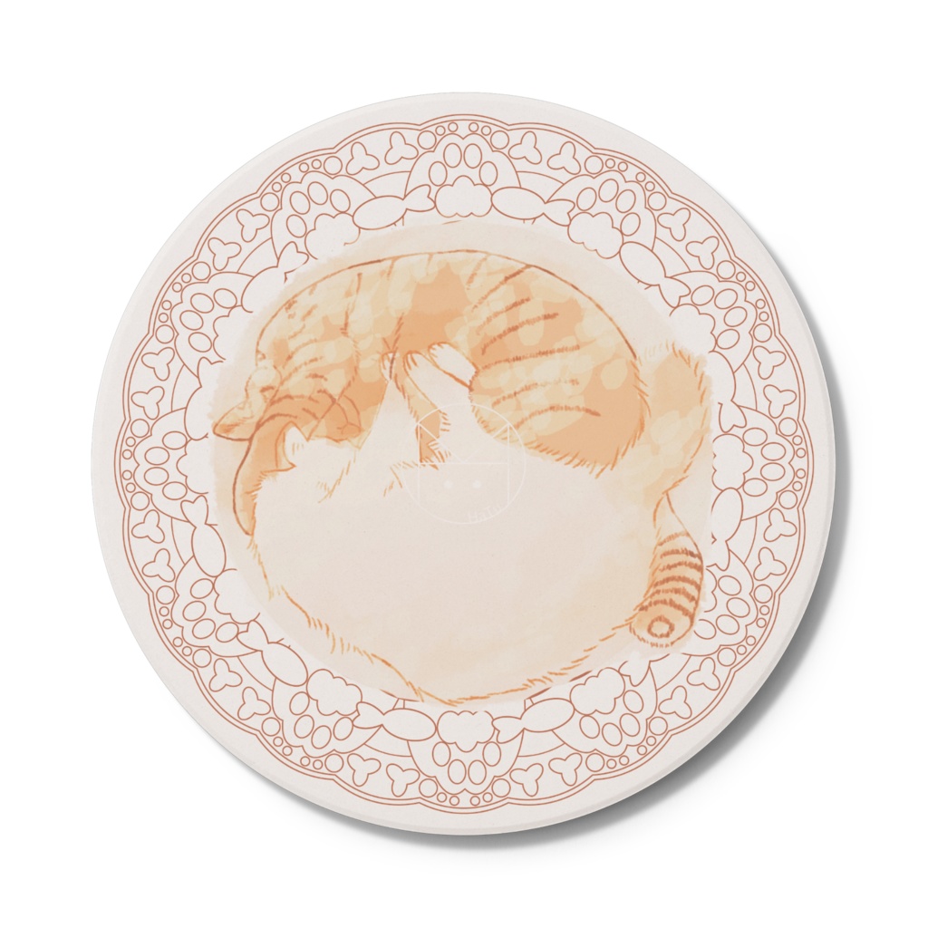 猫のイラストコースターB