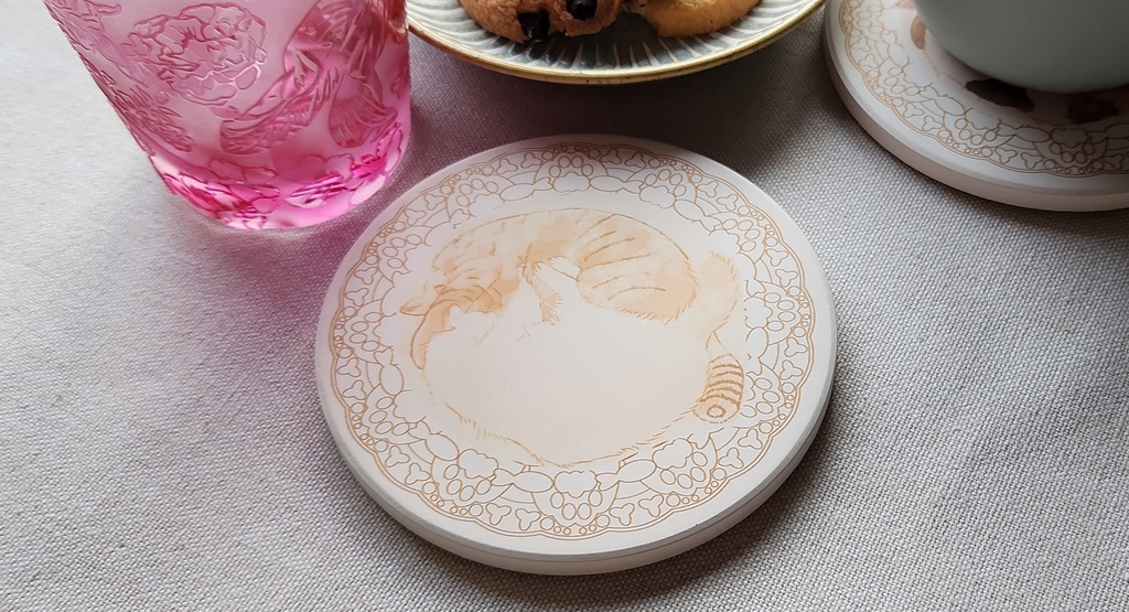 猫のイラストコースターB