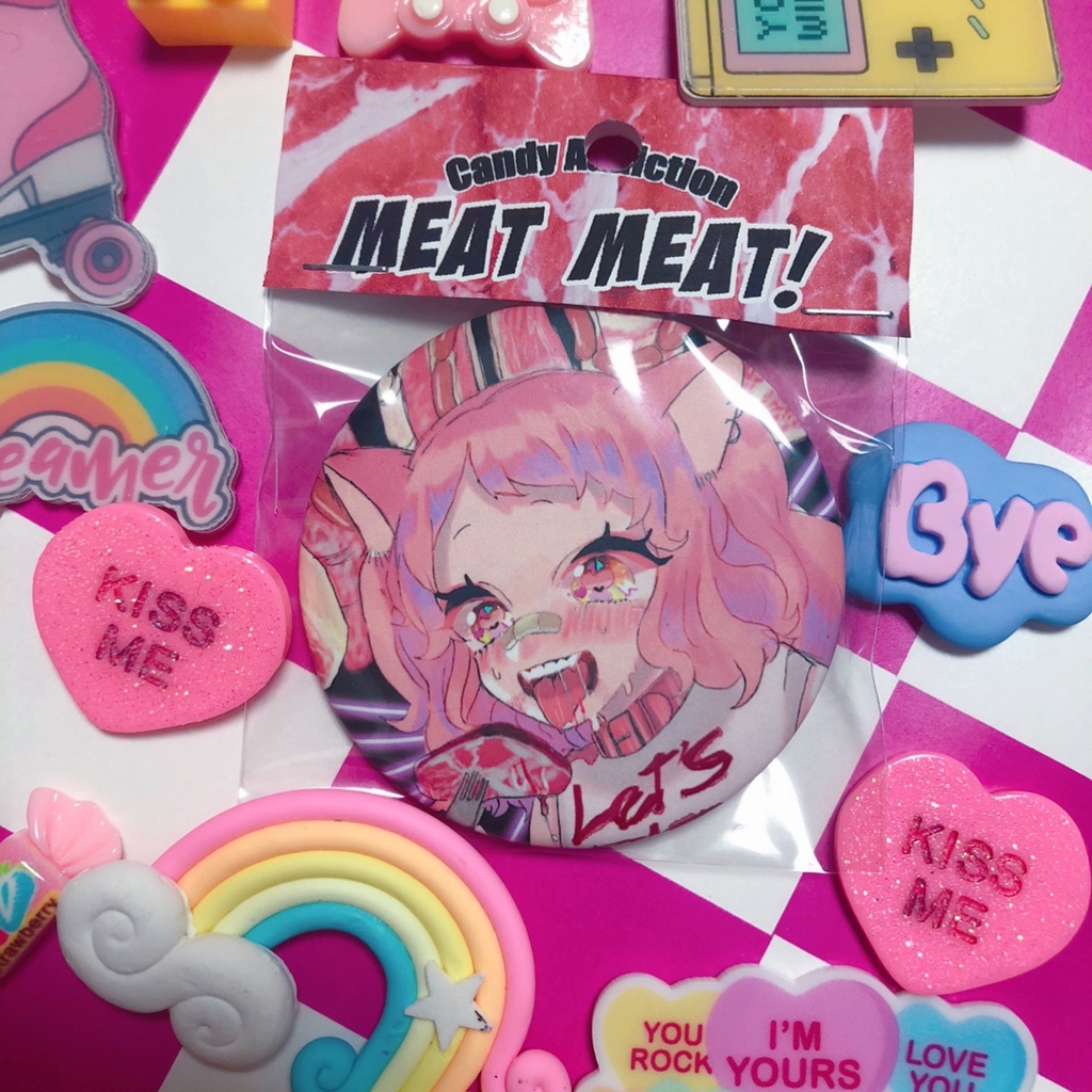 缶バッジ　MEAT! MEAT!