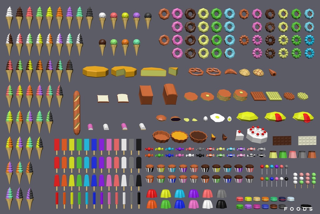 【3Dモデル】Extreme Lowpoly Pack【Blender / Unity】