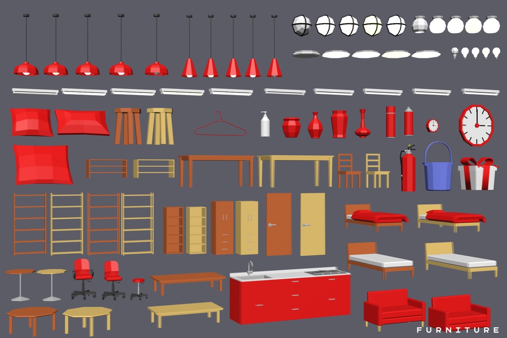 【3Dモデル】Extreme Lowpoly Pack【Blender / Unity】