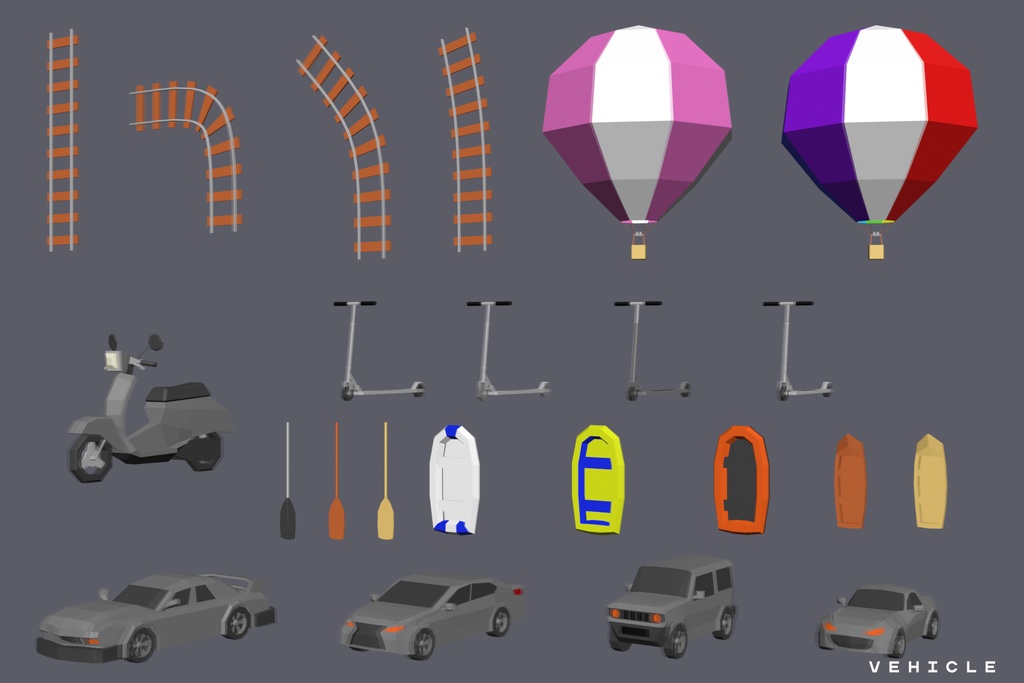 【3Dモデル】Extreme Lowpoly Pack【Blender / Unity】