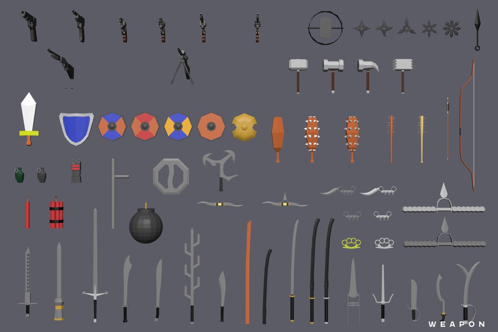 【3Dモデル】Extreme Lowpoly Pack【Blender / Unity】