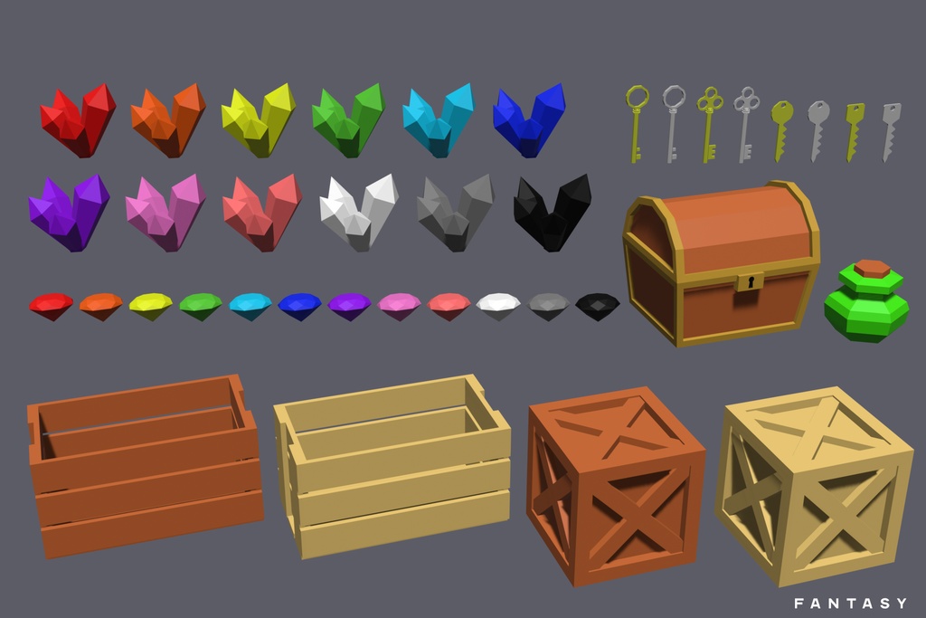 【3Dモデル】Extreme Lowpoly Pack【Blender / Unity】