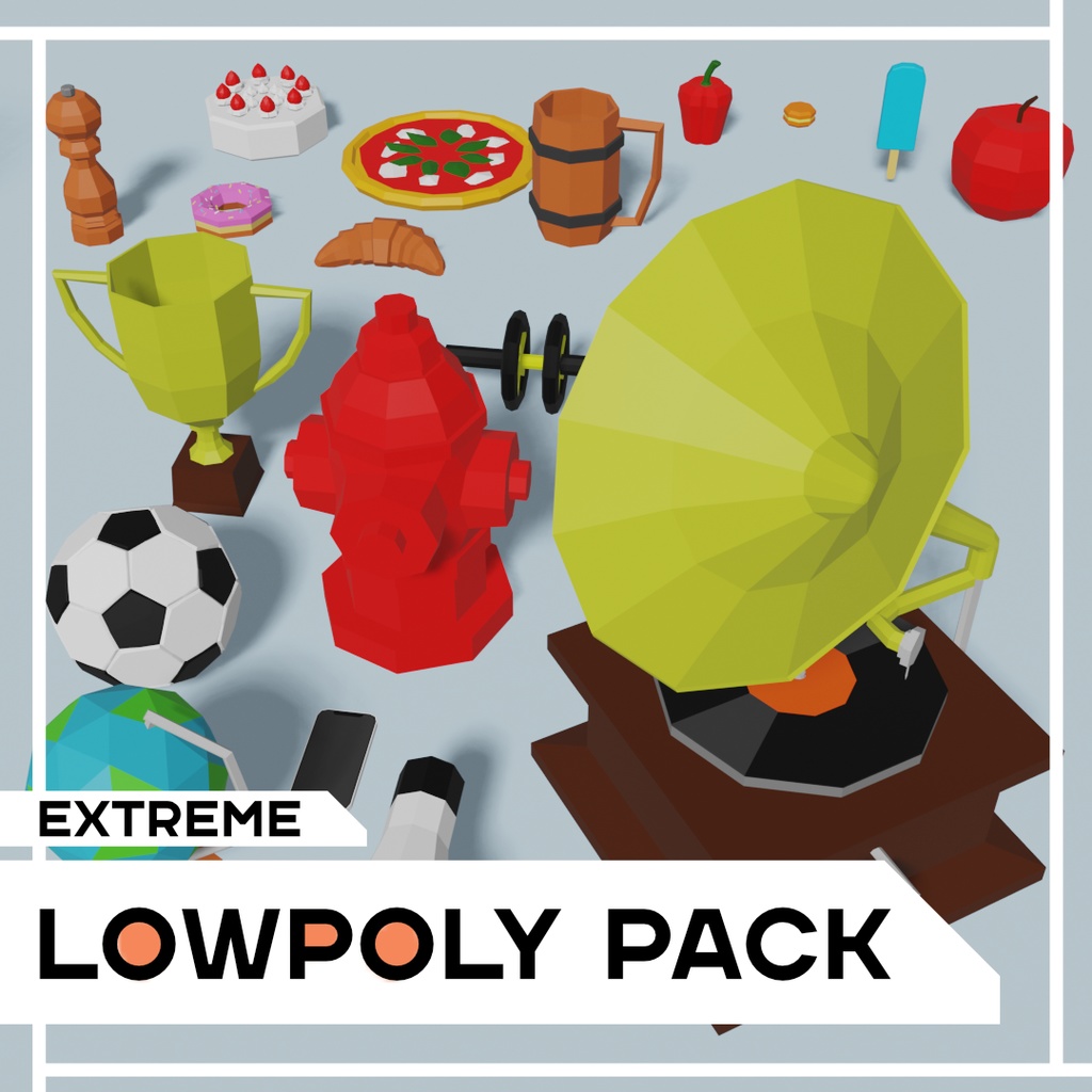 3dモデル Extreme Lowpoly Pack Unitypackage Sum Studio Booth