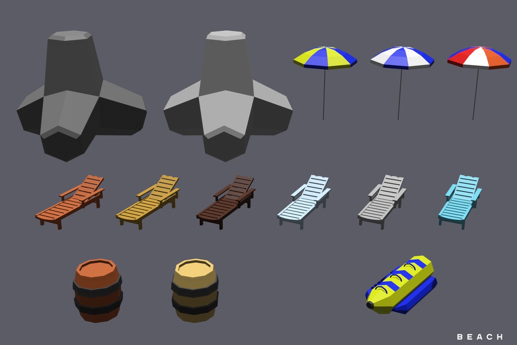 【3Dモデル】Extreme Lowpoly Pack【Blender / Unity】