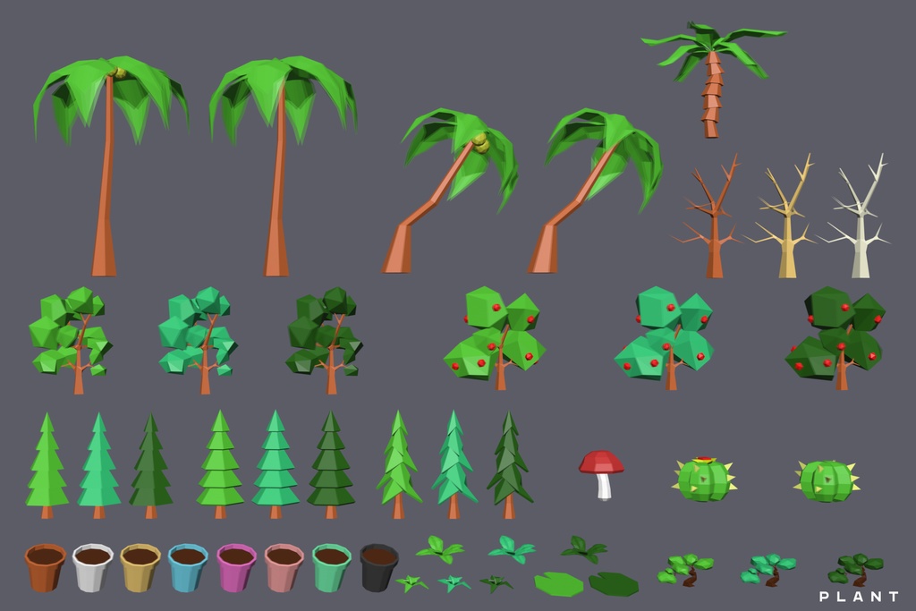 【3Dモデル】Extreme Lowpoly Pack【Blender / Unity】