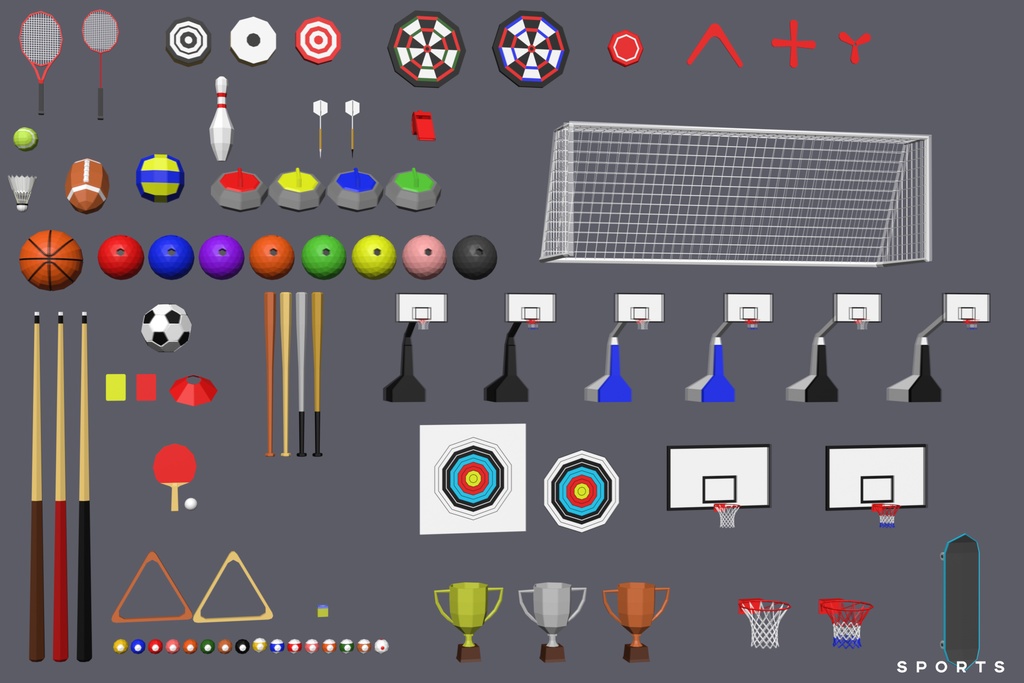 【3Dモデル】Extreme Lowpoly Pack【Blender / Unity】