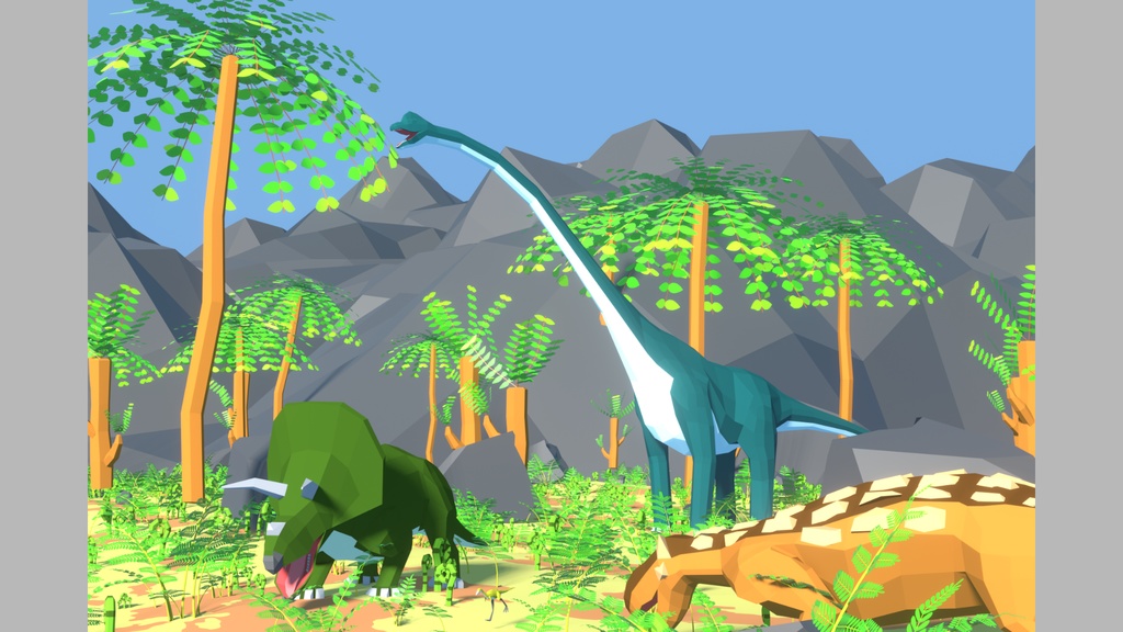 【3Dモデル】Low Poly Dinosaurs : Animated【Blender / Unity】