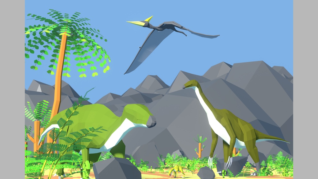 【3Dモデル】Low Poly Dinosaurs : Animated【Blender / Unity】
