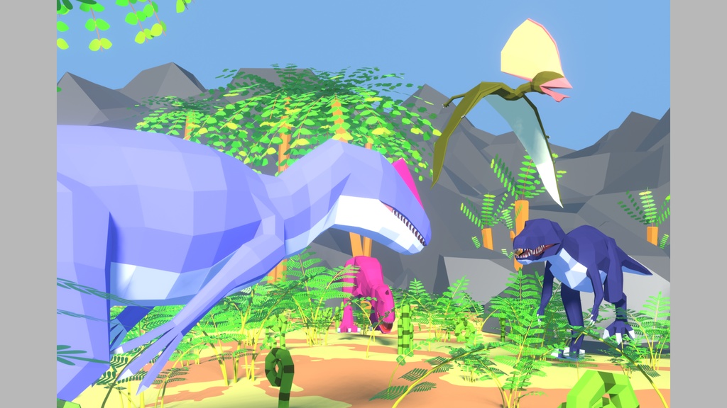 【3Dモデル】Low Poly Dinosaurs : Animated【Blender / Unity】