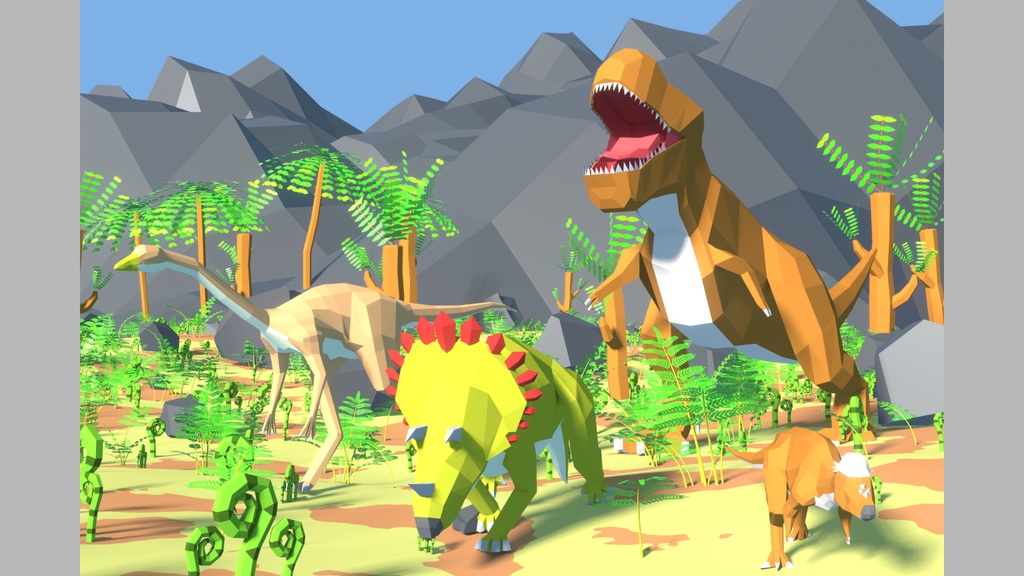 【3Dモデル】Low Poly Dinosaurs : Animated【Blender / Unity】