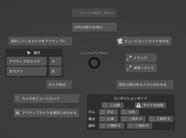 Camera Pie Menu【Blenderアドオン】