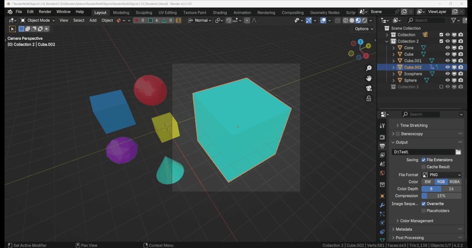 Render Multi Objects【Blenderアドオン】