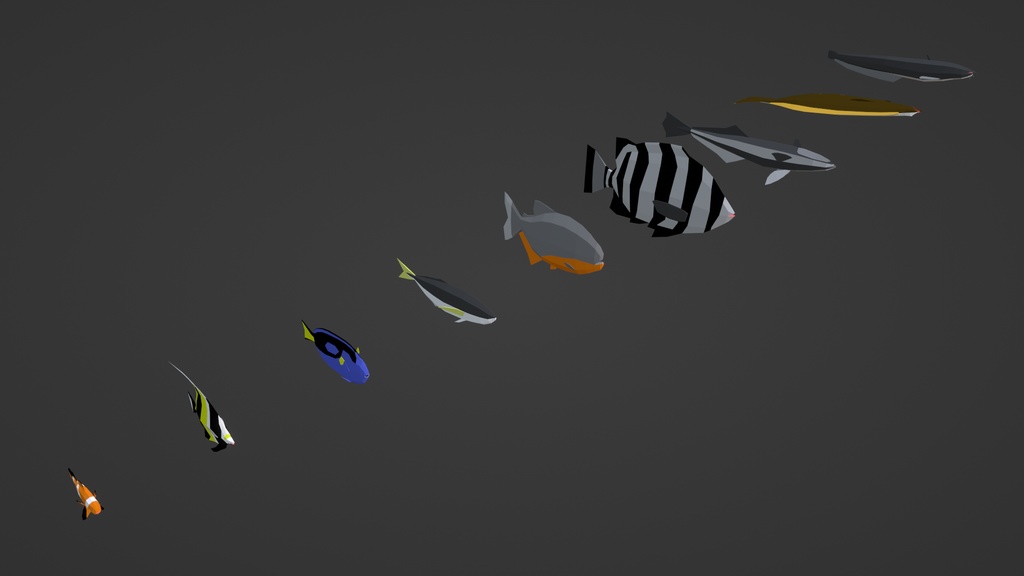 【3Dモデル】Low Poly Aquatic Animals【Blender / Unity】
