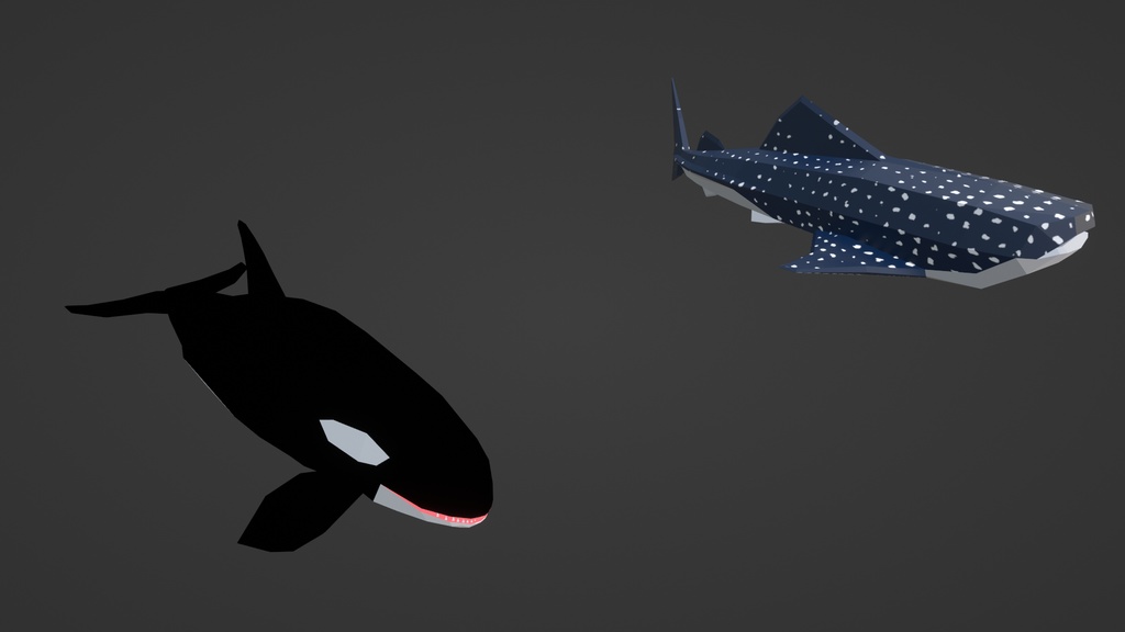【3Dモデル】Low Poly Aquatic Animals【Blender / Unity】