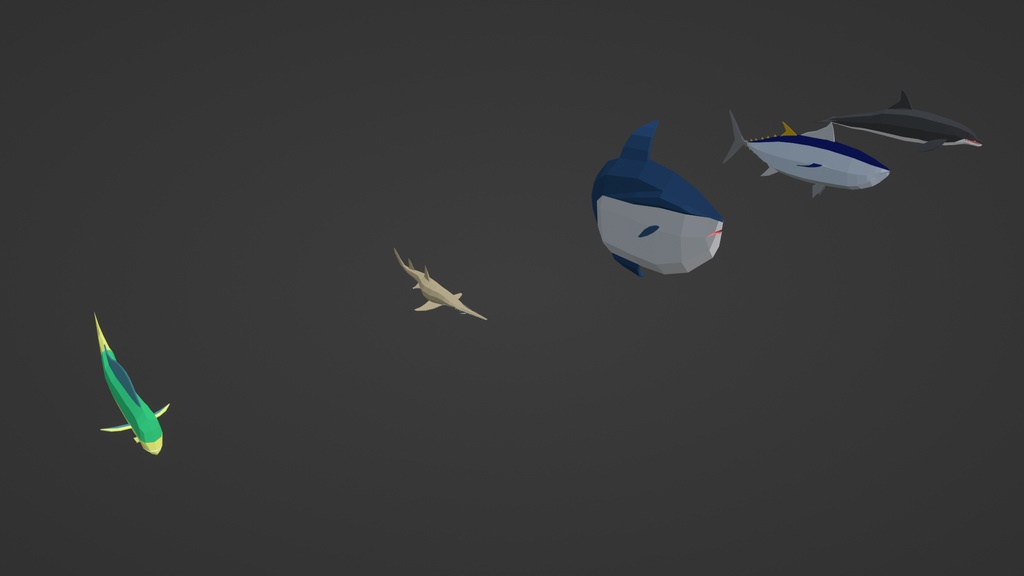 【3Dモデル】Low Poly Aquatic Animals【Blender / Unity】