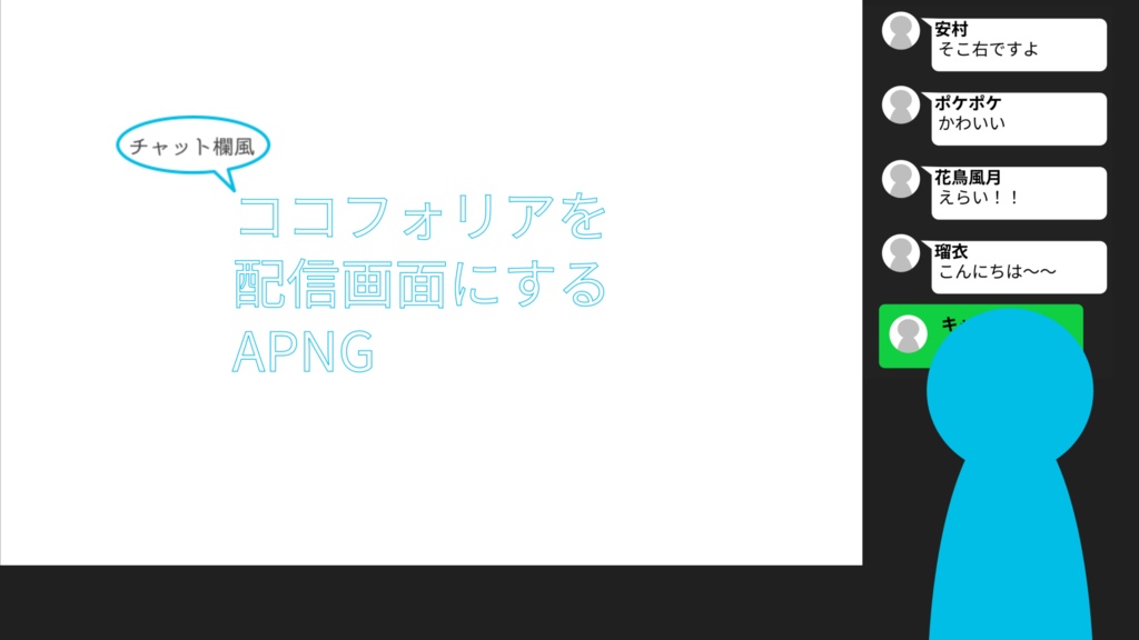 チャット欄風 ココフォリアを配信画面にするAPNG