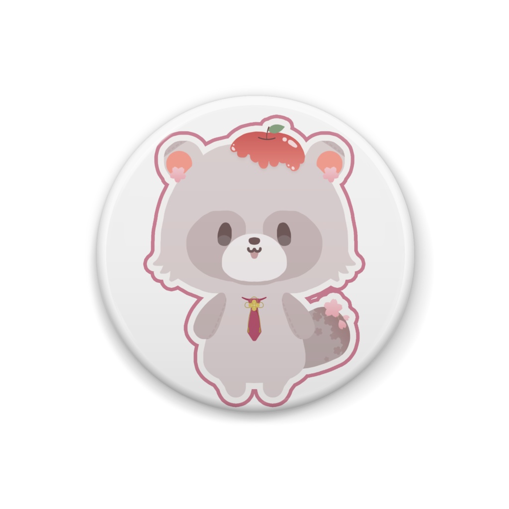 ムジナー缶バッジ【🍎】狸塚さくや