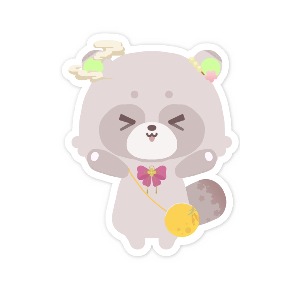 ムジナースマホステッカー【おつきさま②】狸塚さくや