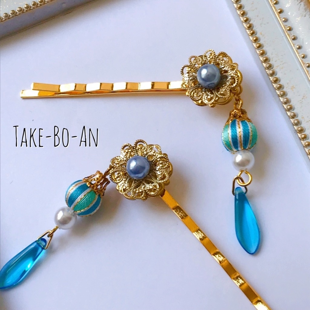 真夜中の仮面舞踏会 かんざし風ヘアピン