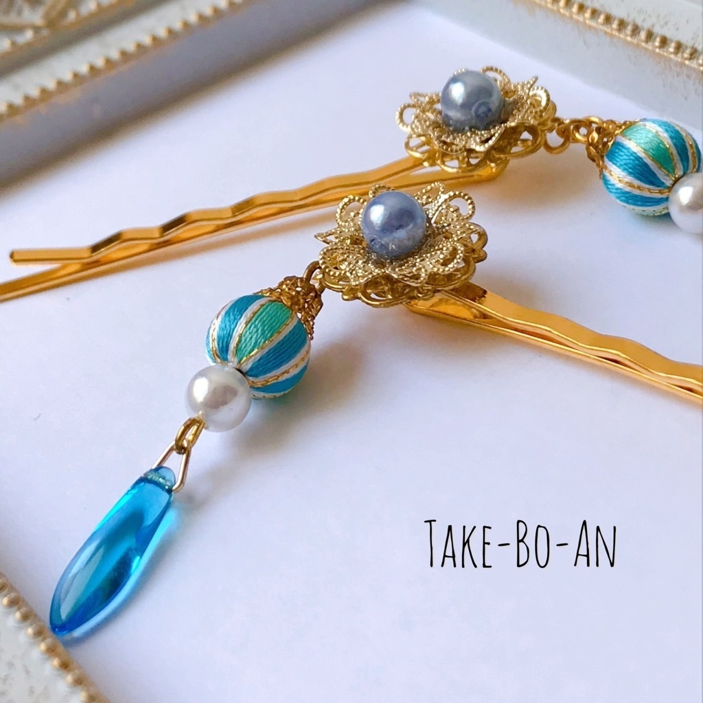 真夜中の仮面舞踏会 かんざし風ヘアピン