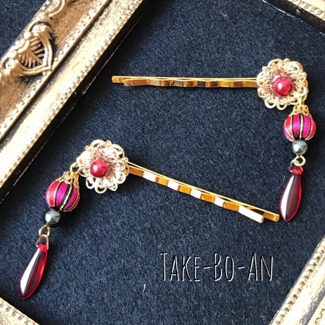 真夜中の仮面舞踏会 かんざし風ヘアピン