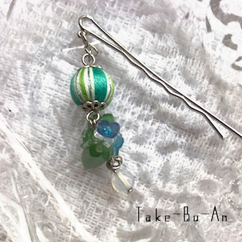 紫陽花かんざし風ヘアピン