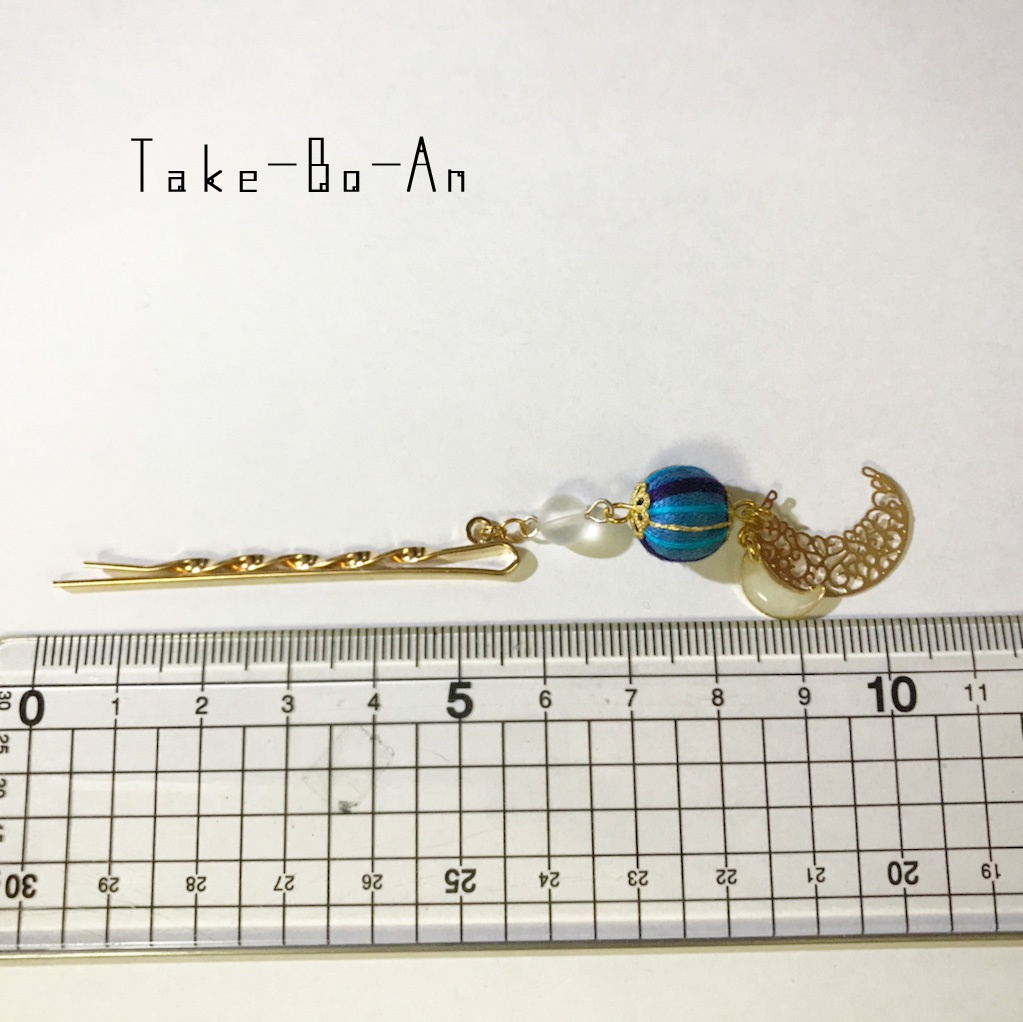 月&星 かんざし風ヘアピン